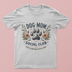 Dog Mom Social Club Floral Graphic T Shirt