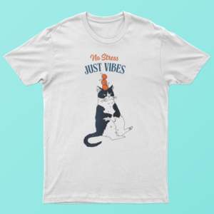 Orange Cat T Shirt No Stress, Just Vibes