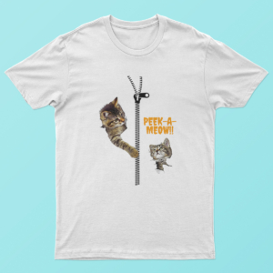 Peek A Meow Zipper Cat T Shirt