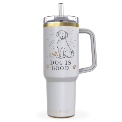 40oz Golden Tumbler – Simple and Heartfelt 'Dog is Good' Design